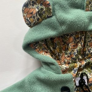 SALE Bear Coat 0-6m Light Green and Floral